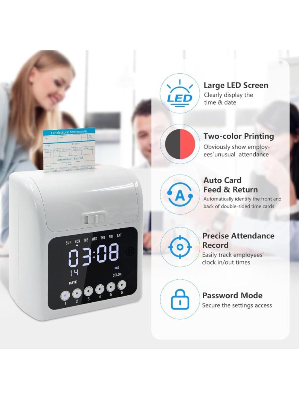 NIB Time Clock Bundle for Small Business Punch Machine, 400 Cards Ribbons, Racks